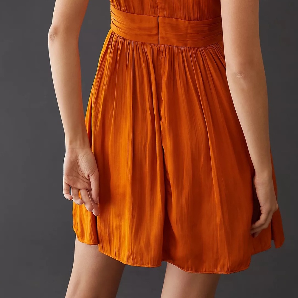 Anthropologie Deep V-Neck Vibrant Mini Dress - Picture 8 of 16